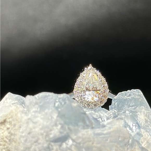 Moissanite Teardrop Ring